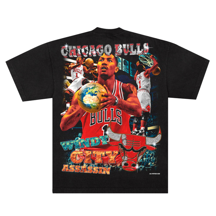 Derrick Rose T-Shirt (black) - A.M. VINTAGE