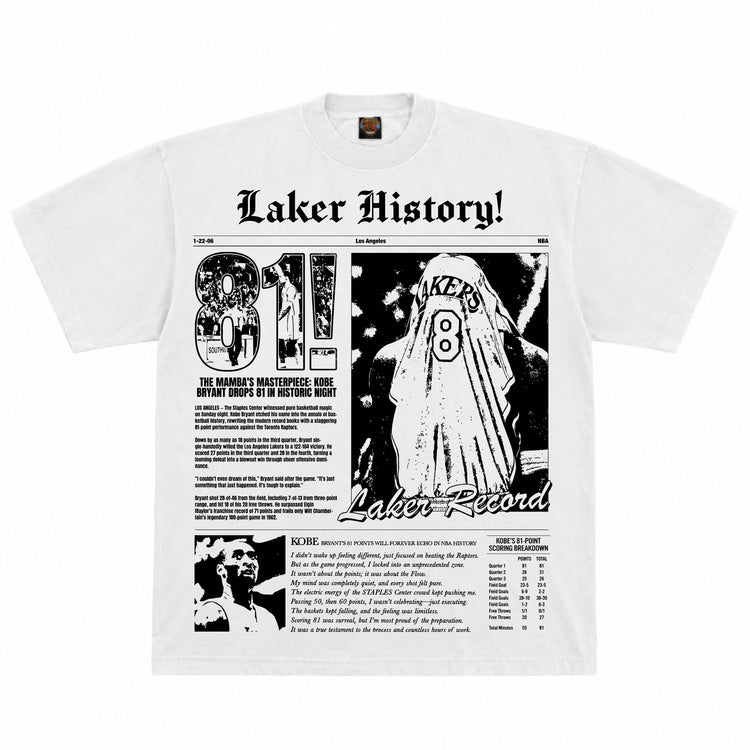 Kobe Bryant 81 points t-shirt (white)