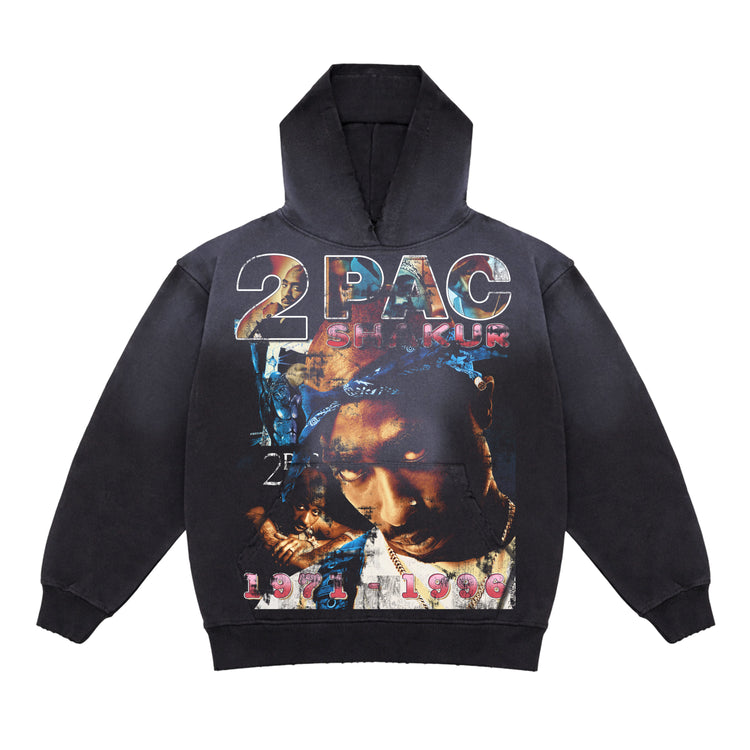 (SMS Exclusive) 2PAC Distress Potassium Spray Hoodie